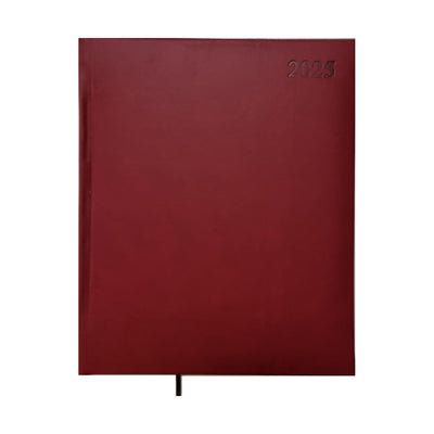 2025 Diary, PU, A4-, 21 x 26 cm, 1Day/Page, Dark Red