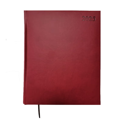 2025 Diary, PU, A5+, 17 x 24 cm, 1Day/Page, Dark Red