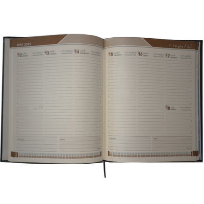 2025 Diary, PU, A4-, 21 x 26 cm, 1Week/2Pages, Black