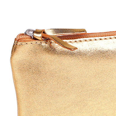 Clairefontaine Leather Flat Pencil Case, Gold