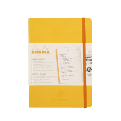 RHODIA Perpetual undated Diary A5, Soft PU Cover, 1Week/1Page, Yellow