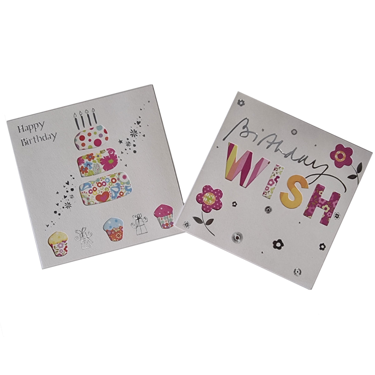 Happy Birthday Cards with Envelope, 12 x 12cm, Assorted Designs