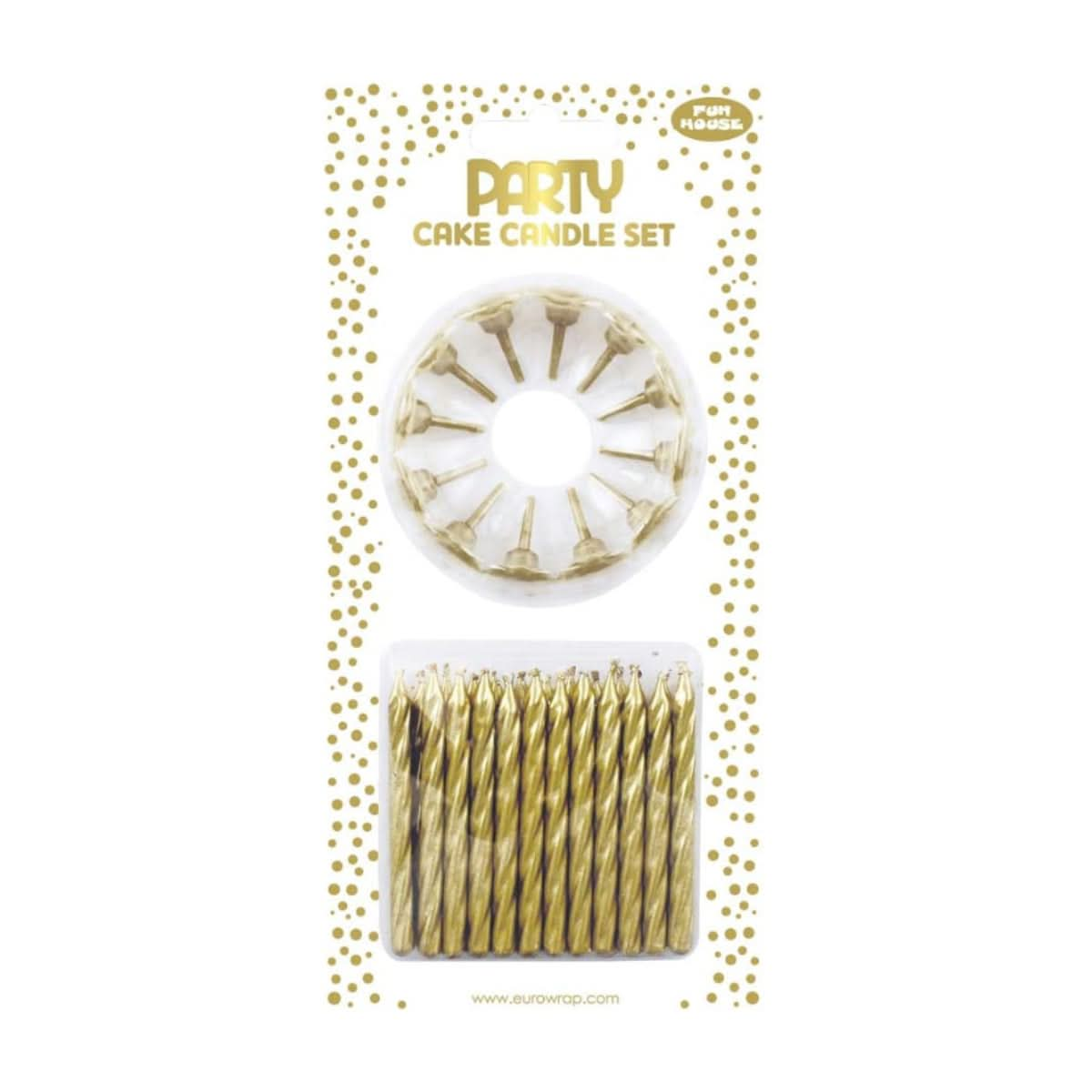 PARTY Cake Candles, 24/pack, Gold