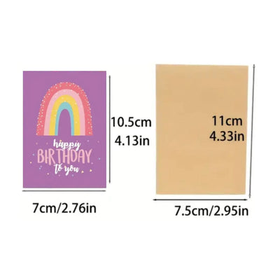 Mini Happy Birthday Card with Envelope, Assorted Designs, per piece