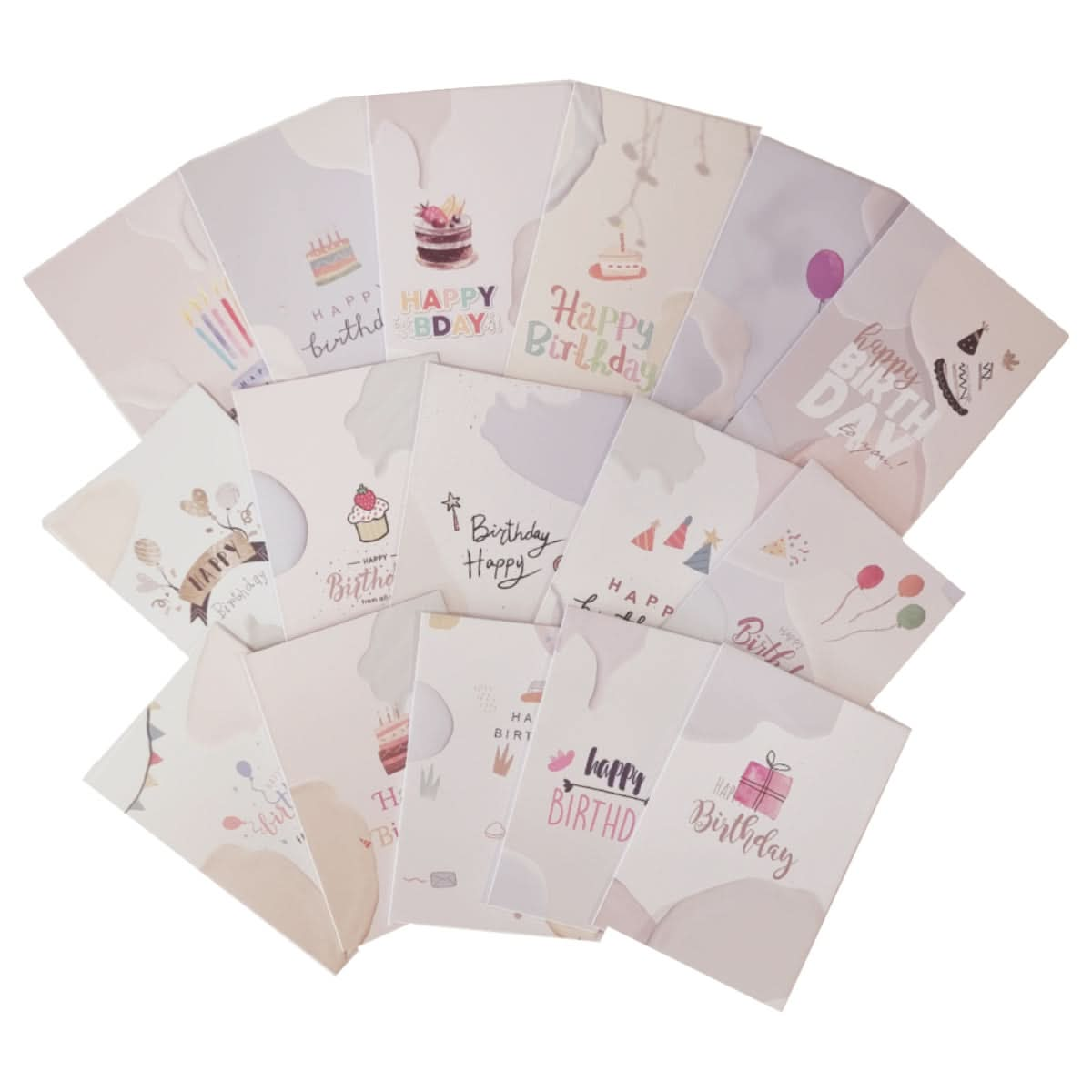 Mini Happy Birthday Card with Envelope, Assorted Designs, per piece