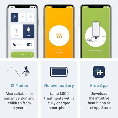 heat it® for Android USB-C and iPhone 15, Relieves Insect Bites