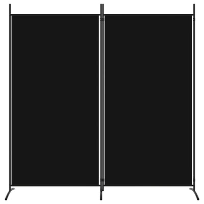 vidaXL 2-Panel Fabric Room Divider 175 x 180 cm, Black