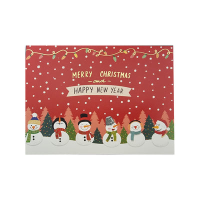 Merry Christmas and Happy New Year Card with Envelope, Assorted Designs, per piece