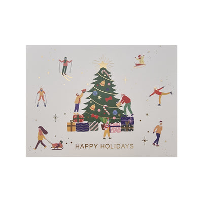 Merry Christmas and Happy New Year Card with Envelope, Assorted Designs, per piece