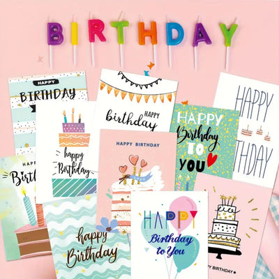 Mini Happy Birthday Card with Envelope 10 x 7.5cm, Assorted Designs, per piece