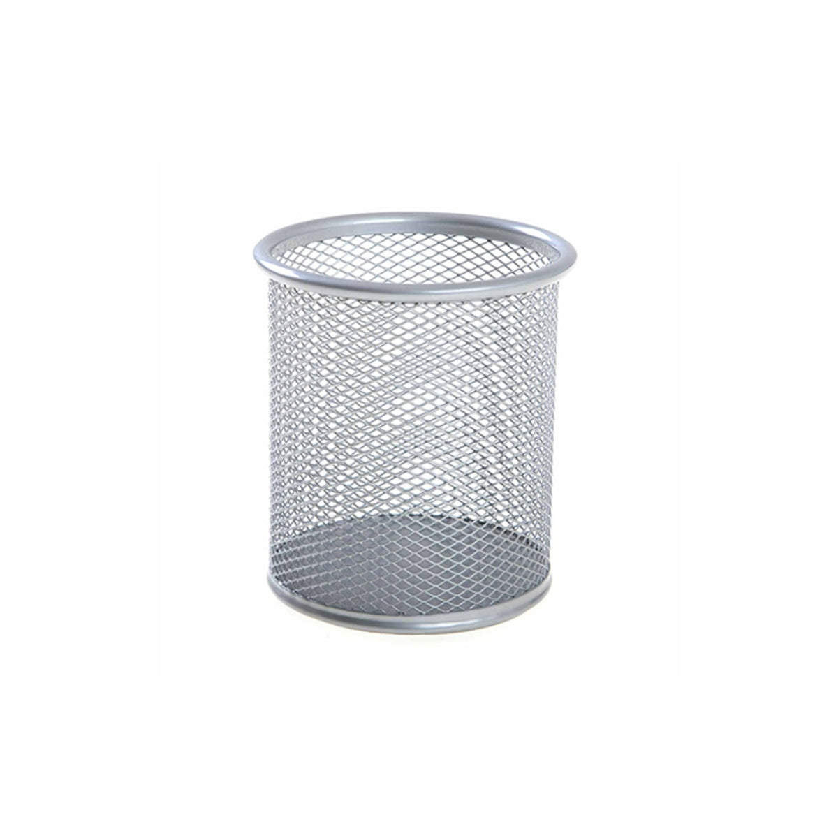 Partner Metal Mesh Pen Holder, Round, Silver