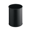 Durable Waste Basket Metal Round, 15 litres, Black