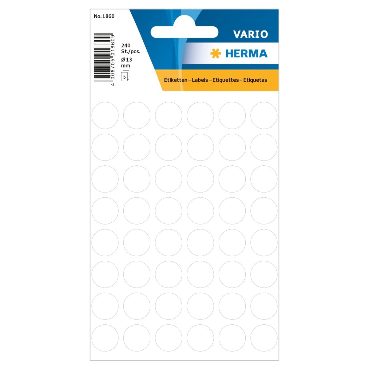 Avery Permanent White Reinforcements Labels, Pack of 240, 1/4 Dia.